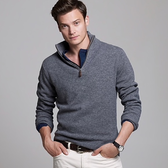 J Crew Tall Lambswool Half Zip Sweater 
